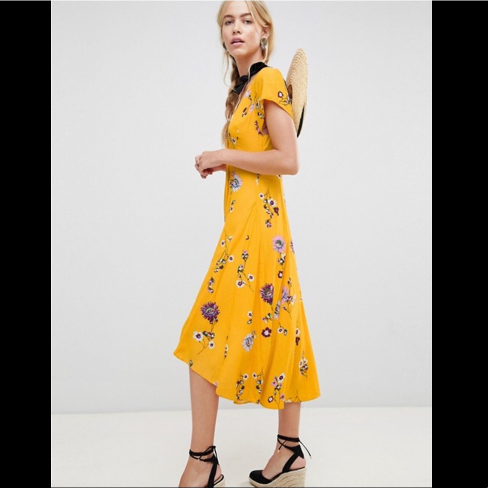 Free People NWT Lost In You Floral Midi Dress L - Picture 5 of 8